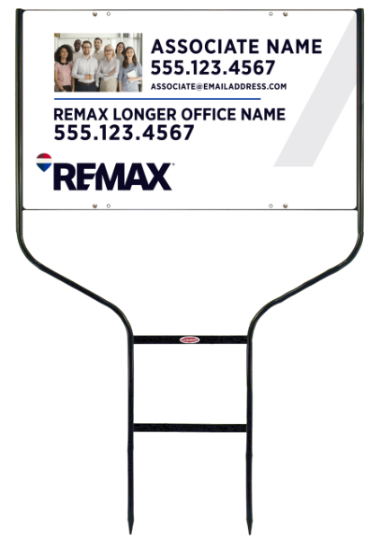 Reflective Round Rod Frame and Associate Name w Team Photo Sign Photo Panel Unit, 18h x 30w, Steel